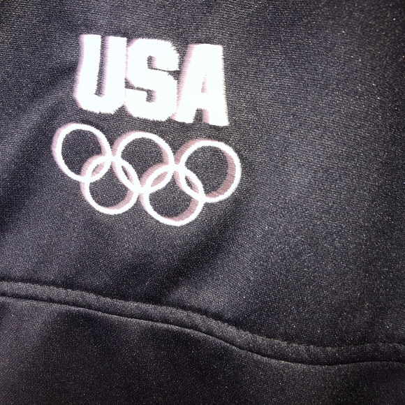 US Olympic Sz XL Committee Men's Track Jacket Blue Full Zip Made In USA USOC - Picture 3 of 5